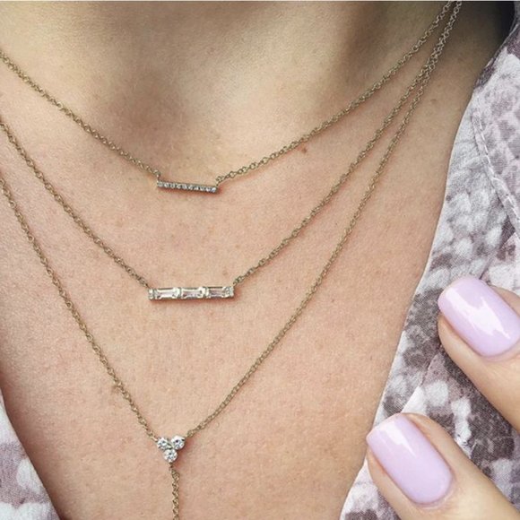 EF collection rose gold diamond bar necklace NWT - Picture 5 of 5